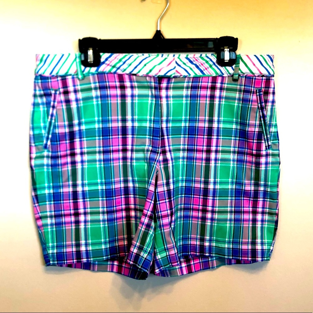 Lady Hagen Plaid Golf Shorts sz 14 multicolored plaid